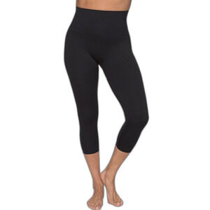 Soma Black Seamless Slimming Compression Capri Cropped Leggings Size M